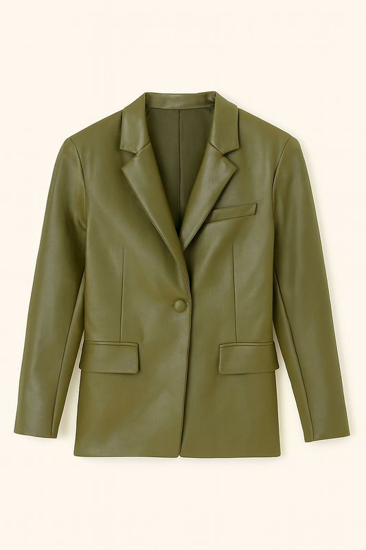 Ambika PU Blazer Green Silvi