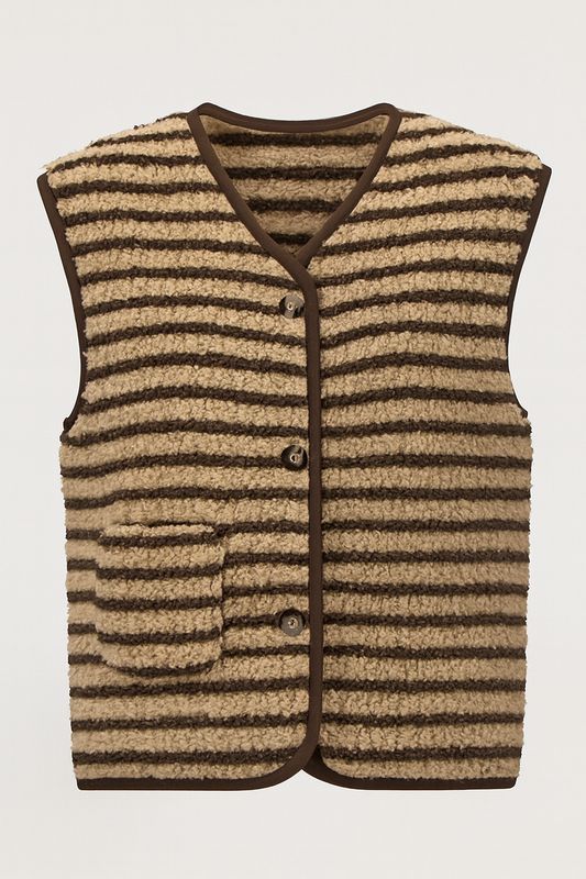 Nameless gilet teddy Beige/bruin 2208