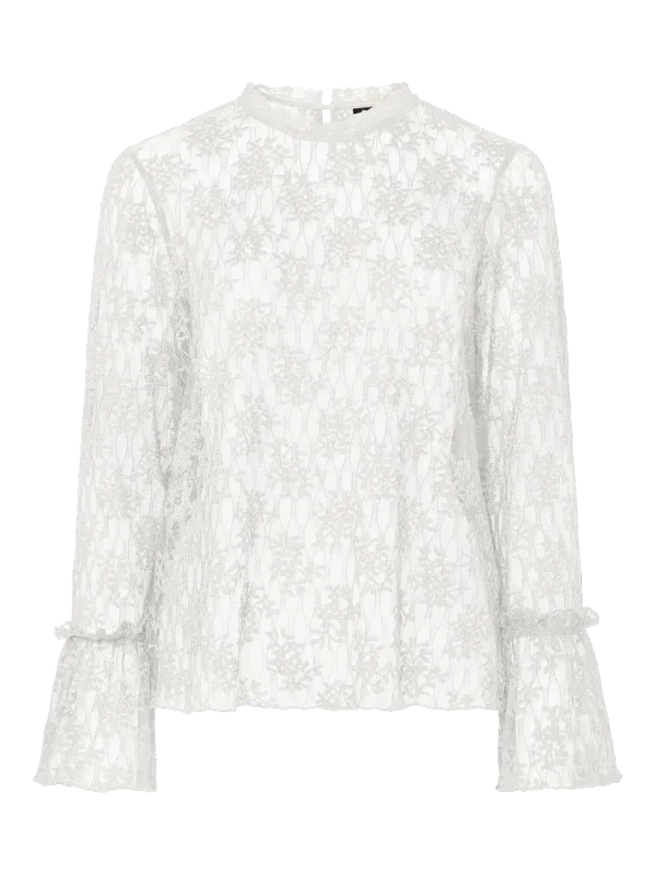 Pieces PCREMMA LS TOP JRS Cloud Dancer 17162410