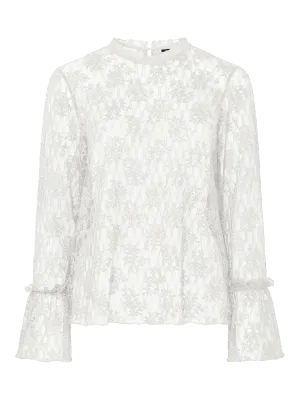 Pieces PCREMMA LS TOP JRS Cloud Dancer 17162410