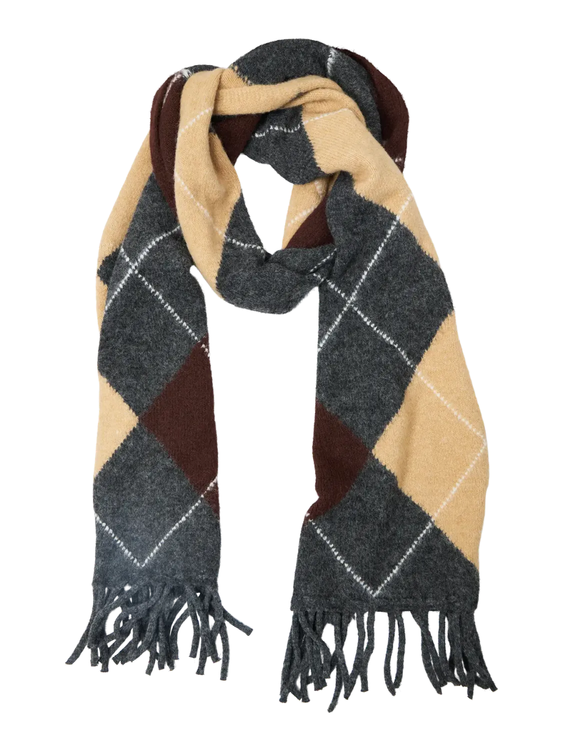 Object OBJZENA KNIT SCARF 141 Dark Grey Melange/Se 23047766 Object OBJZENA KNIT SCARF 141 Dark Grey Melange/Se 23047766