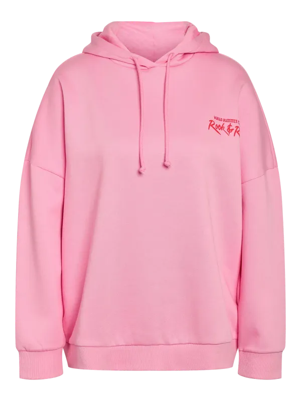 Noisy May NMBELIEVE L/S MUSIC HOODIE JRS FWD Begonia Pink/TOMATO 27036663