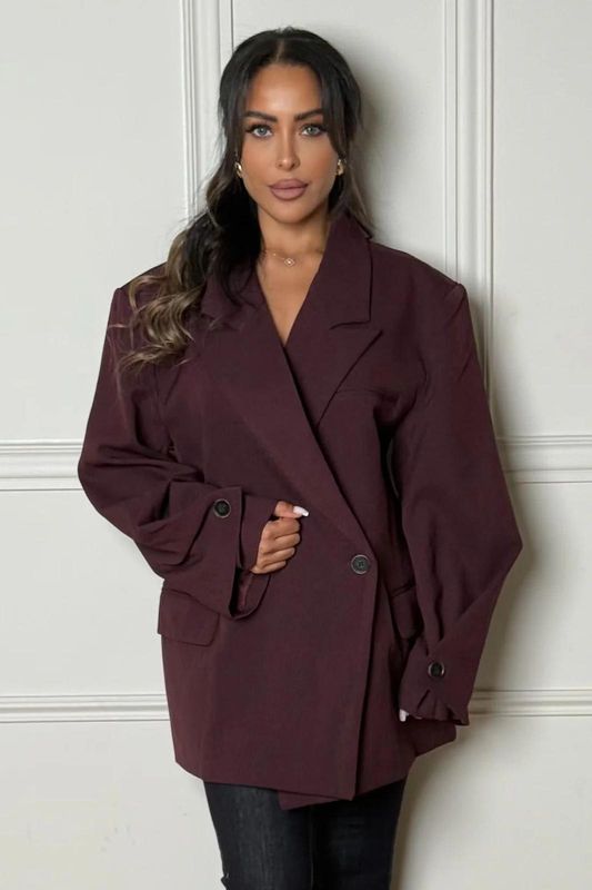 Nameless  Oversized Blazer Burgundy W25233