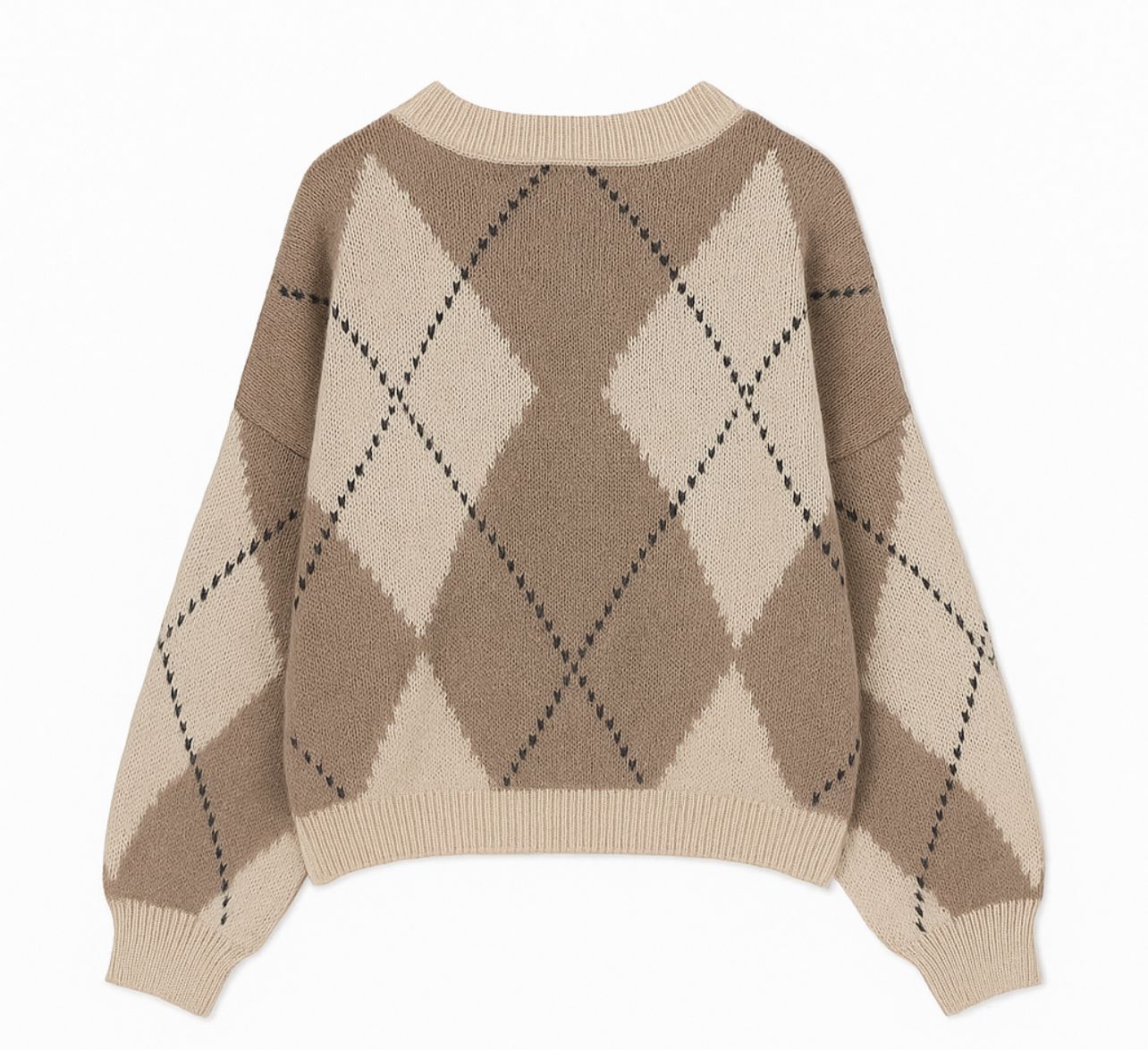 Ambika Trui met patroon Creme/Taupe 31892