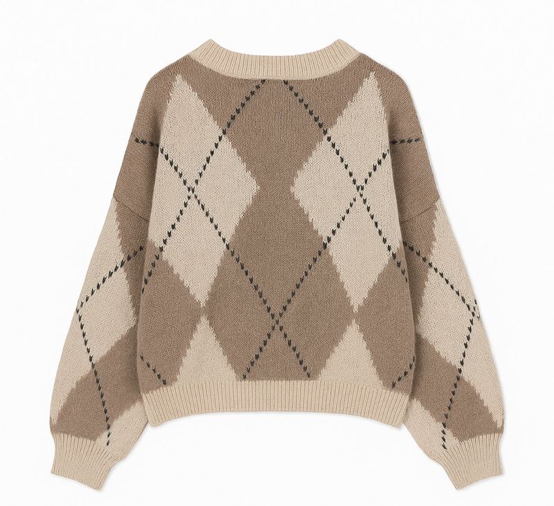 Ambika Trui met patroon Creme/Taupe 31892