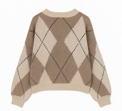 Ambika Trui met patroon Creme/Taupe 31892