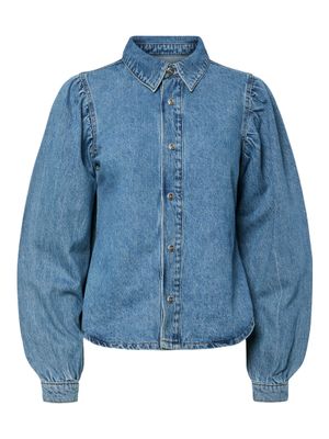 Pieces PCRITT LS DENIM SHIRT Light Blue Denim 17162278