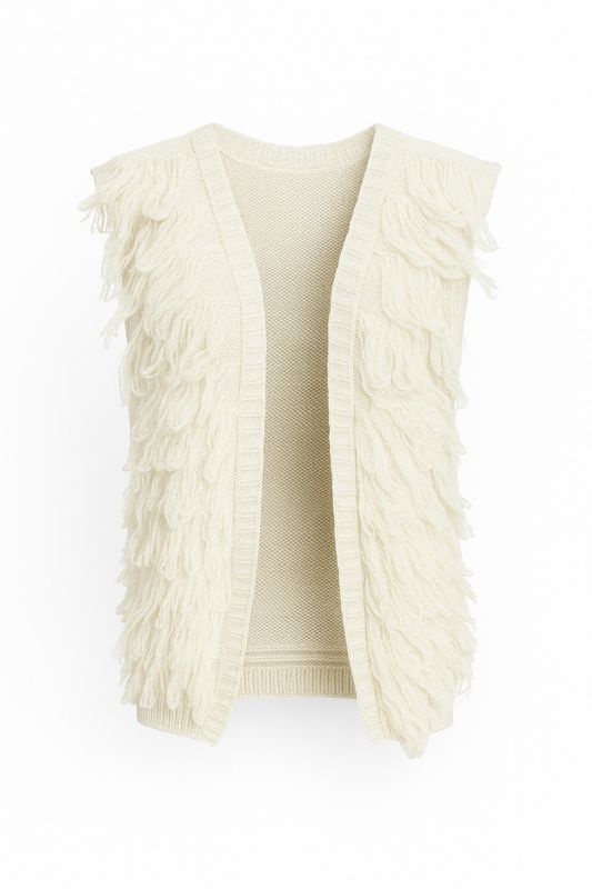 Mouwloos vest white