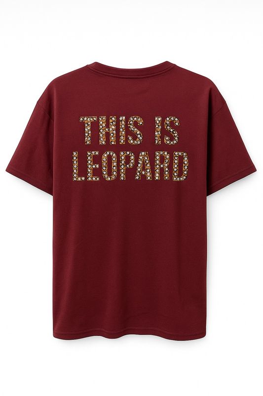 T Shirt This is Leopard burgundy - Ambika