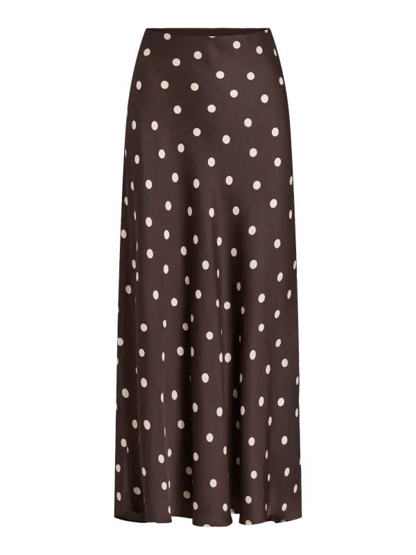 Vila VIELLETTE HW MIDI SKIRT - NOOS Coffee Bean/SANDSHEL 14084182