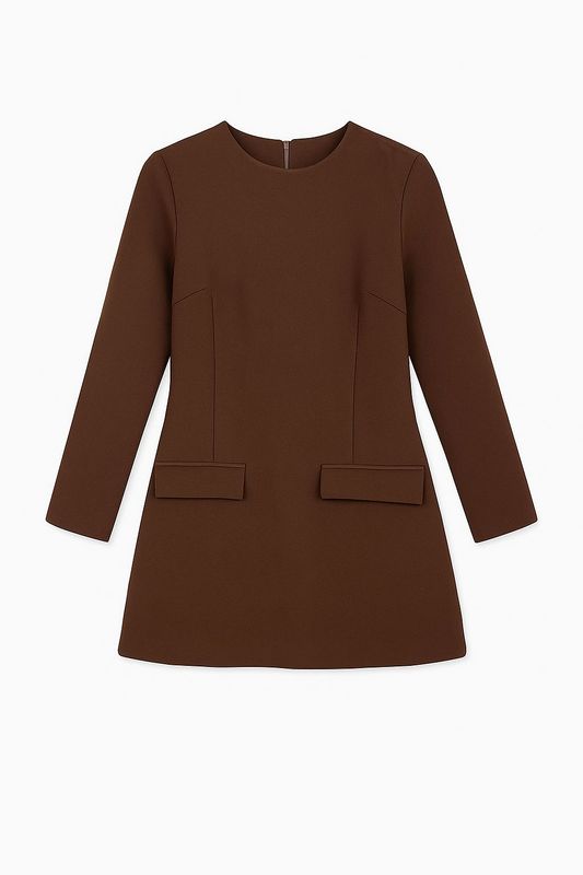 Nameless jurk met klepzakjes brown TG