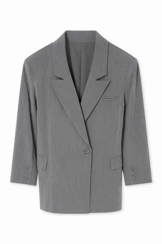 Ambika blazer knoop mouw grey Eliza
