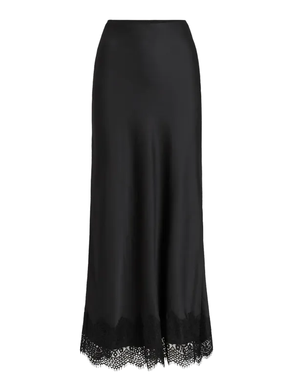 Vila VIELLETTE HW ANKLE LACE SKIRT - NOO: Black Beauty 14117965