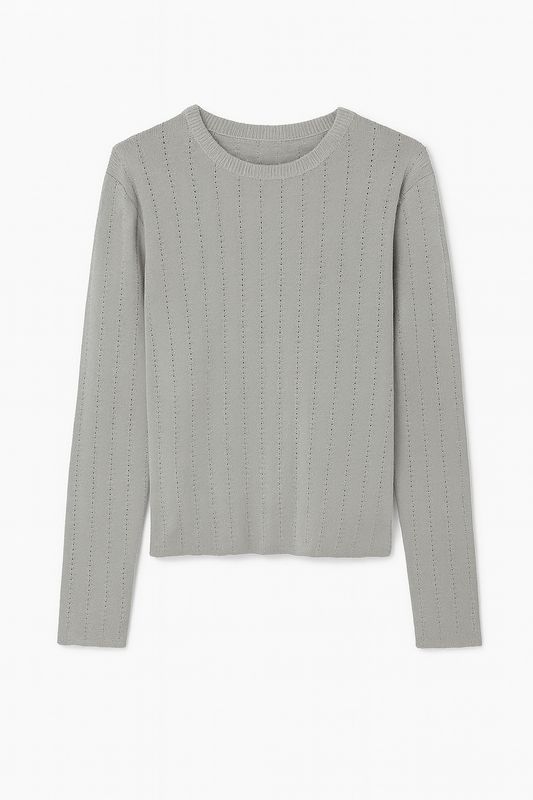 Pieces PCSALIMA LS O-NECK KNIT TOP FC Silver/DTM lurex 17160196