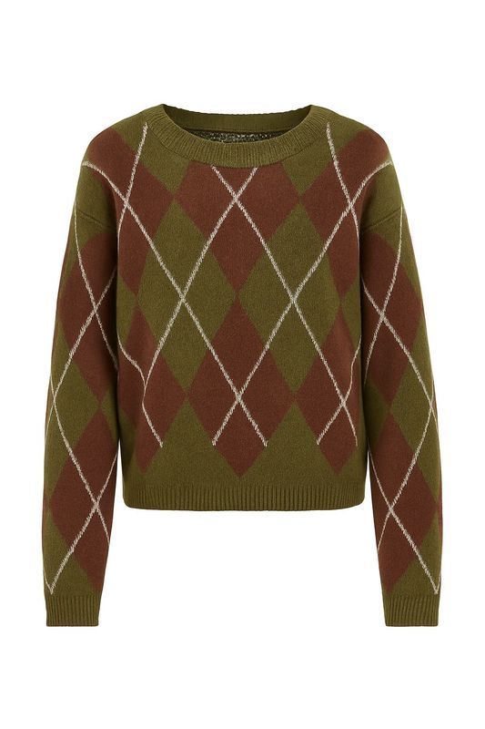 Nameless  Trui Geruit Green TL228-2