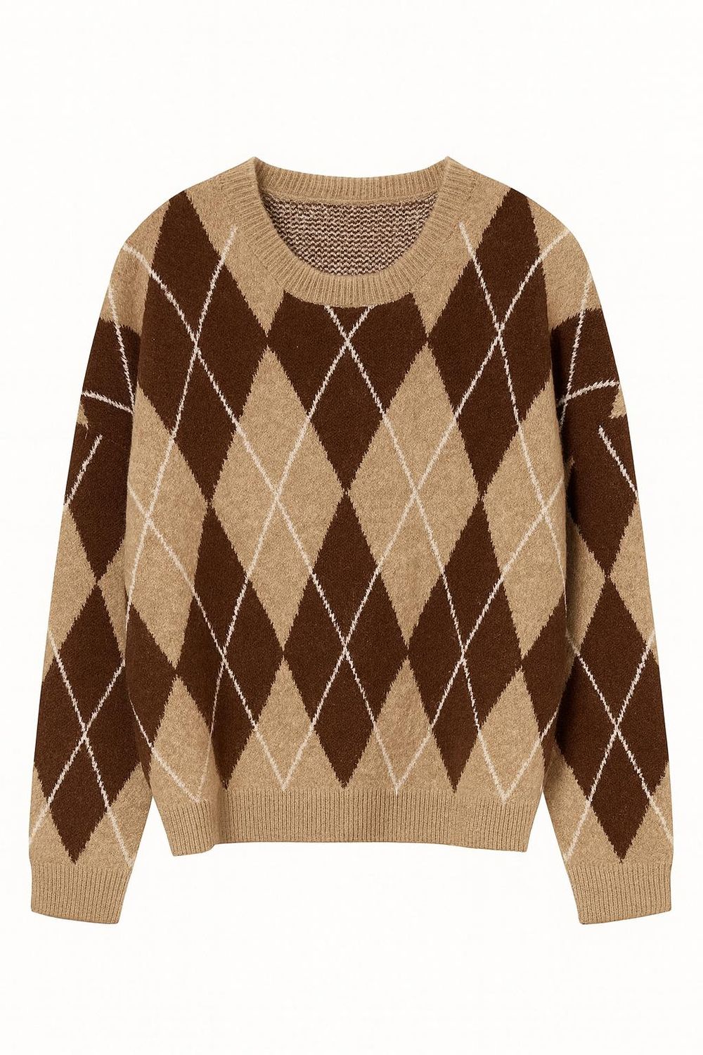 Nameless Trui Geruit Brown TL228-2 Nameless Trui Geruit Brown TL228-2