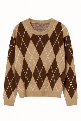 Nameless Trui Geruit Brown TL228-2 Nameless Trui Geruit Brown TL228-2