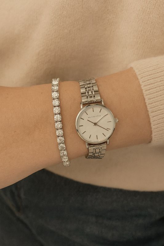 My Jewellery Horloge Kleine Ronde Wijzerplaat Zilver