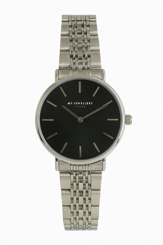 My Jewellery Horloge Zwarte Wijzerplaat Zilver
