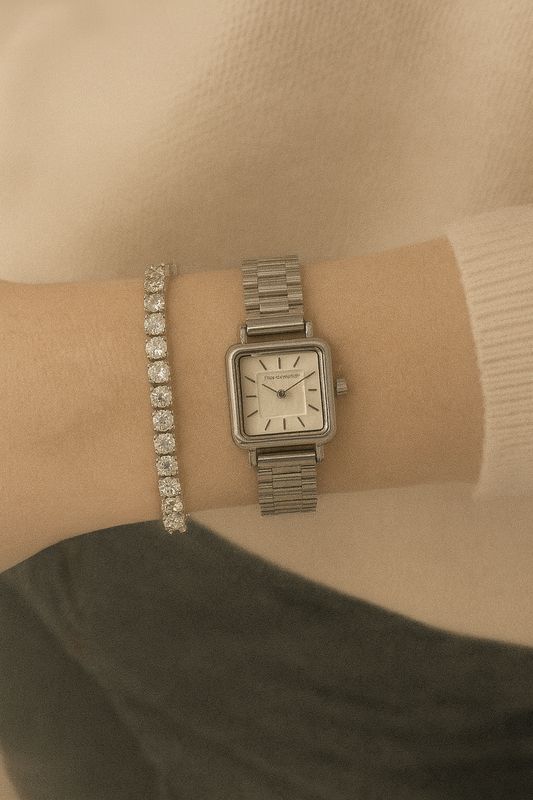 My Jewellery Horloge Vierkante Wijzerplaat Zilver