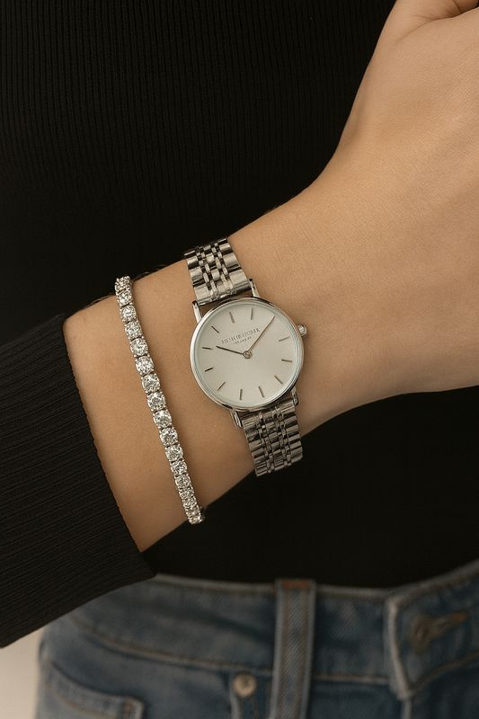 My Jewellery Horloge Ronde Wijzerplaat Schakels Zilver