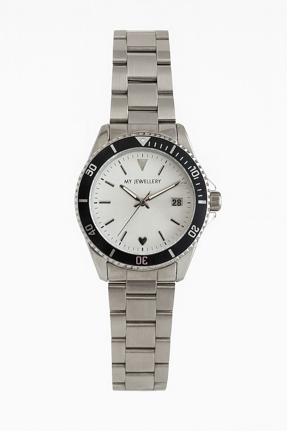 My Jewellery Horloge Brede Schakels Zilver/Zwart My Jewellery Horloge Brede Schakels Zilver/Zwart