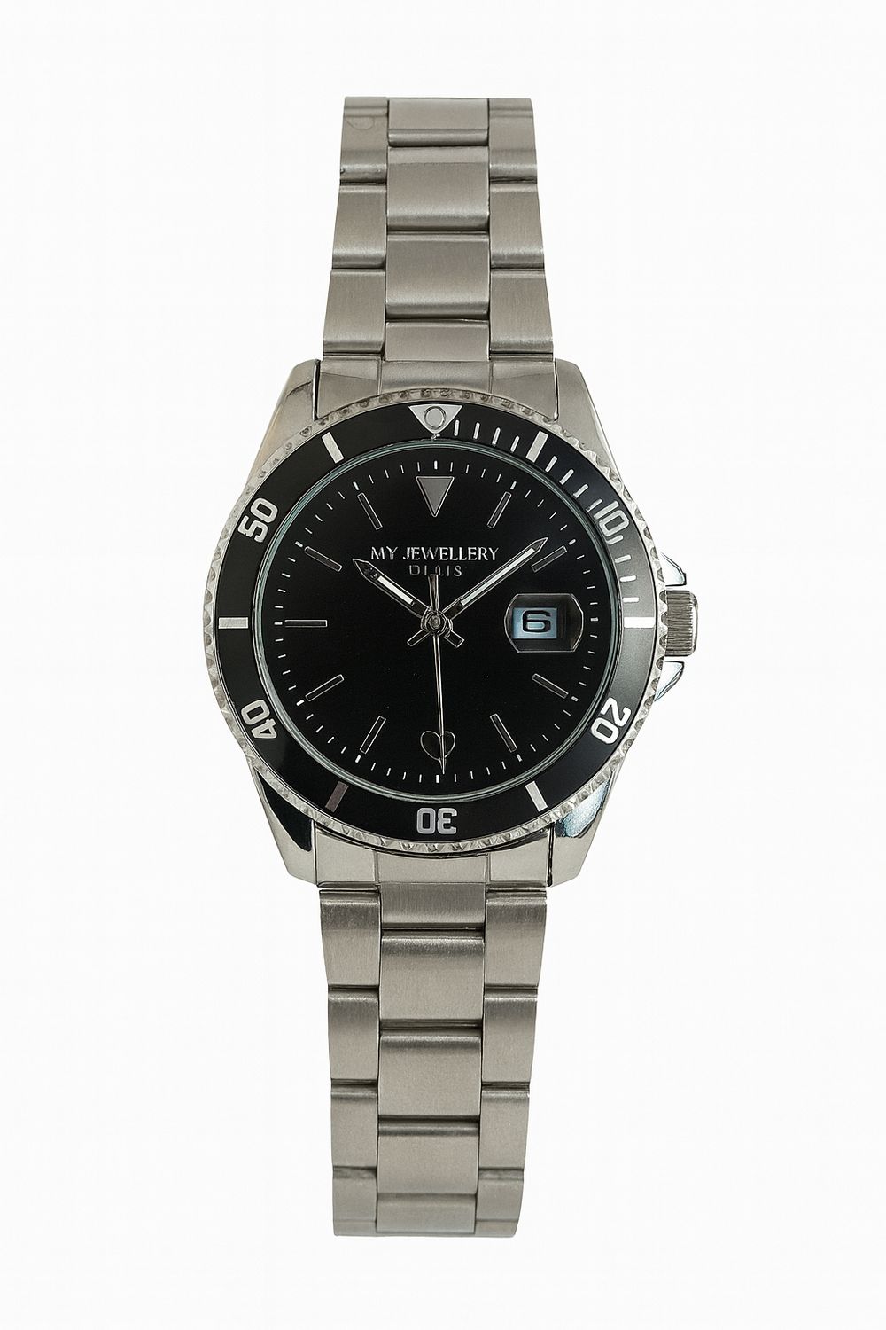 My Jewellery Horloge Brede Schakels Zilver/Zwart My Jewellery Horloge Brede Schakels Zilver/Zwart