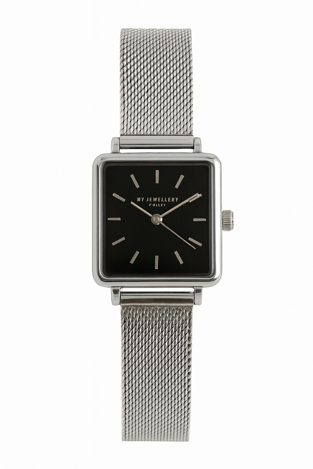 My Jewellery Zwarte Wijzerplaat Gevlochten Zilver My Jewellery Zwarte Wijzerplaat Gevlochten Zilver