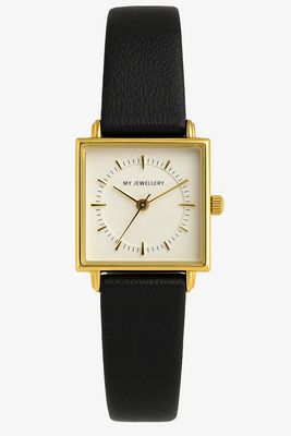 My Jewellery Horloge Vierkante Wijzerplaat Leer/Goud