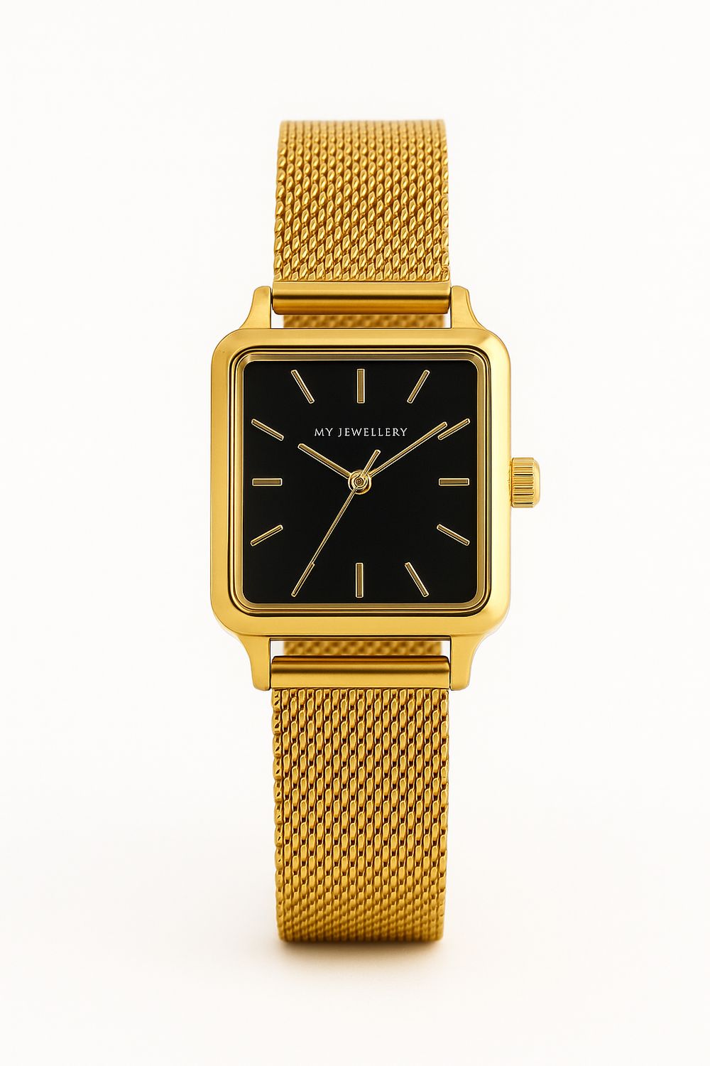 My Jewellery Horloge Vierkante Wijzerplaat Zwart/Goud My Jewellery Horloge Vierkante Wijzerplaat Zwart/Goud