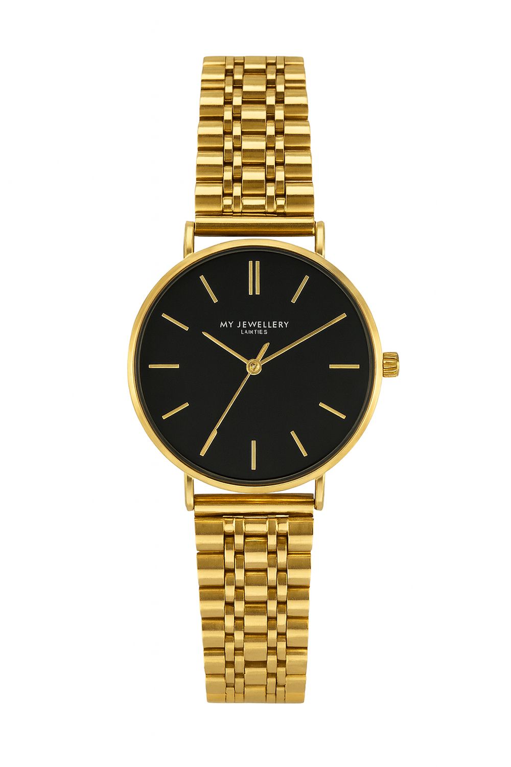 My Jewellery Horloge Ronde Wijzerplaat Zwart/Goud My Jewellery Horloge Ronde Wijzerplaat Zwart/Goud