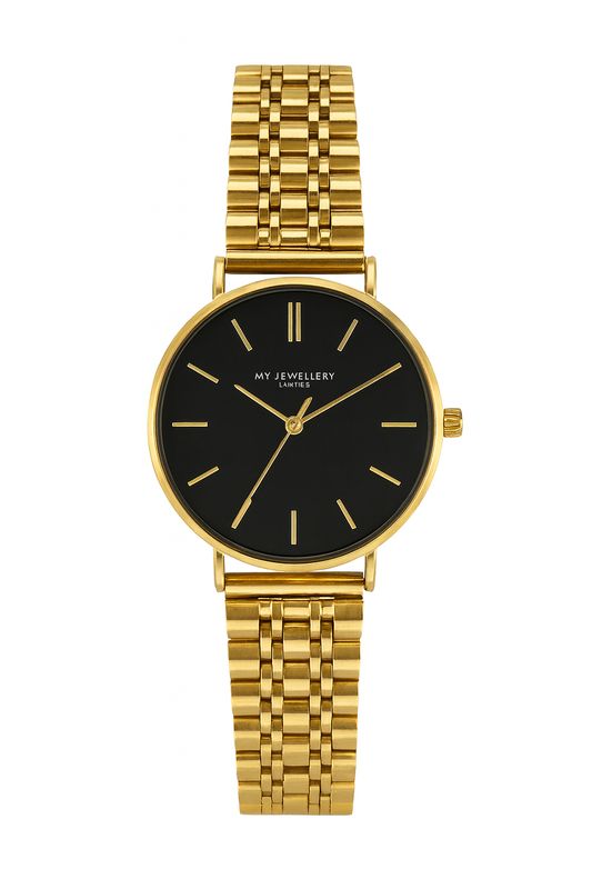 My Jewellery Horloge Ronde Wijzerplaat Zwart/Goud
