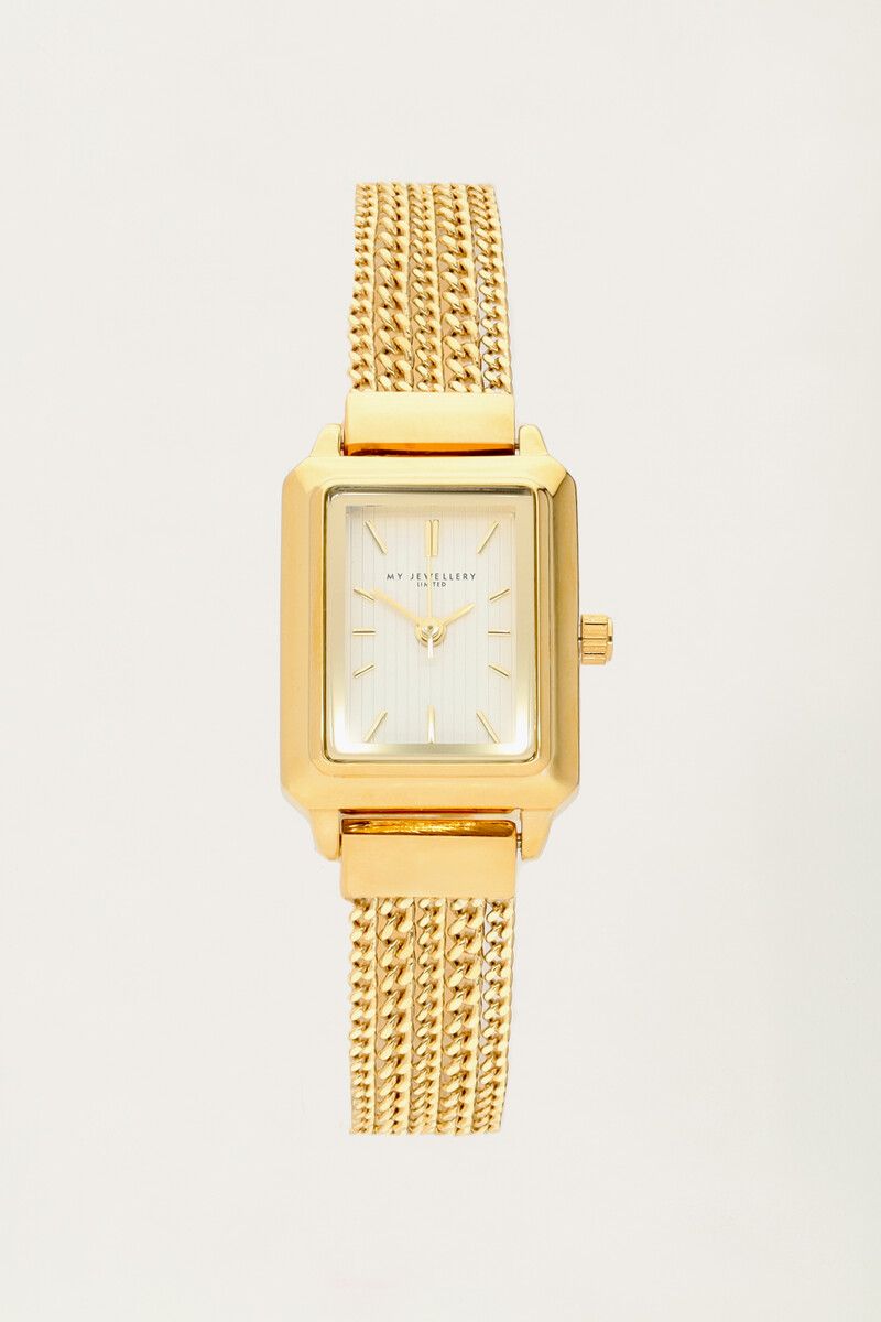 My Jewellery Horloge Rechthoekig met Kettingen Goud