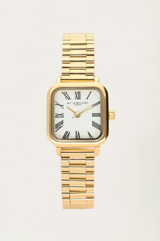 My Jewellery Horloge Vierkante Wijzerplaat Vintage Goud