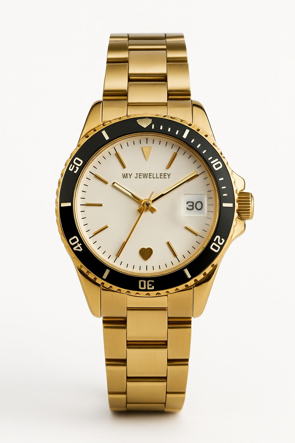 My Jewellery Horloge Brede Schakels Goud/Zwart