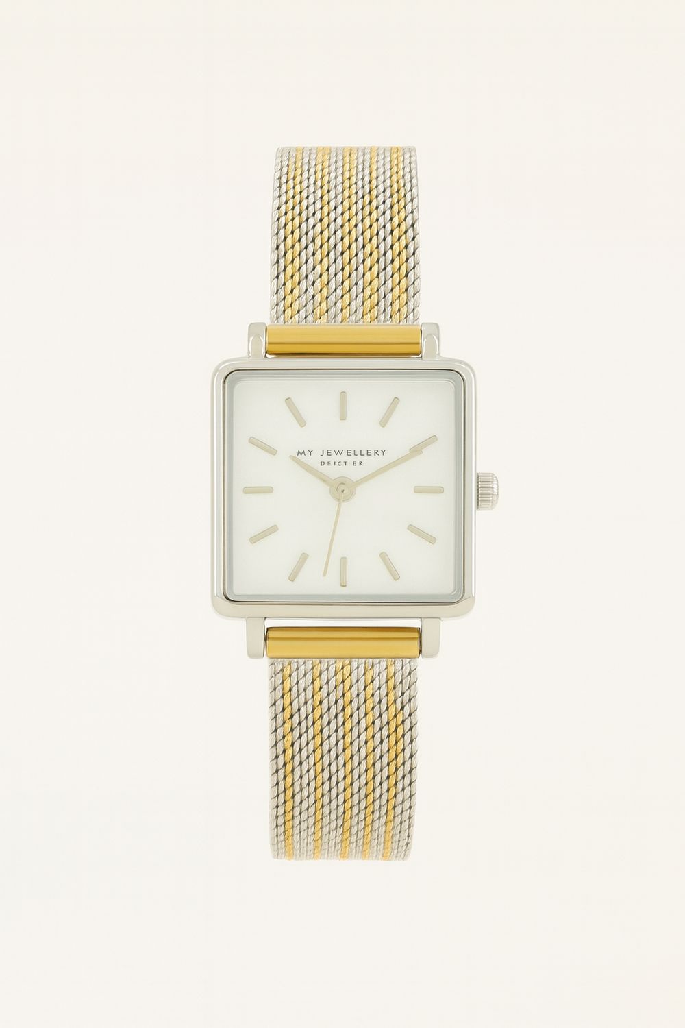 My Jewellery Horloge Vierkant Multicolor Zilver