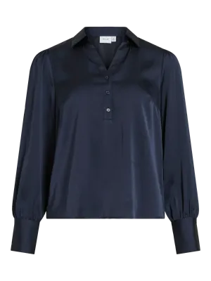 Vila VIENNA RAVENNA L/S V-NECK TOP Navy Blazer 14117549