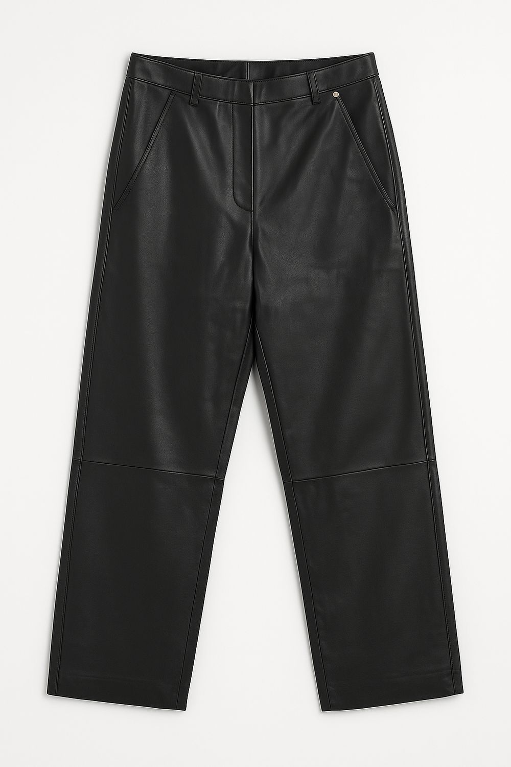 Ambika barrel pantalon leer zwart Diede leer