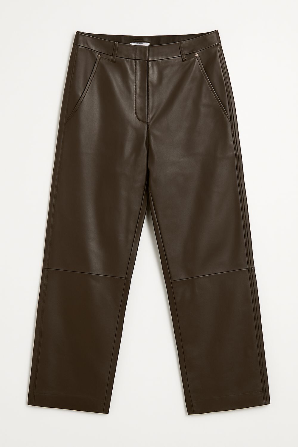 Ambika barrel pantalon leer Bruin Diede leer