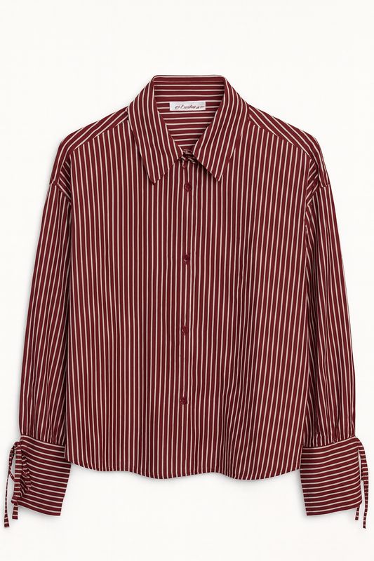 Ambika blouse streep getailleerd bordeaux 65775