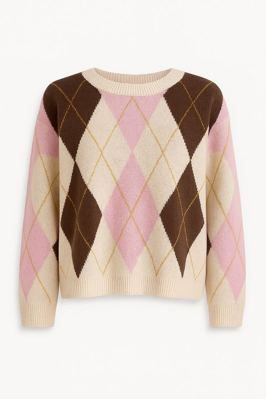 Nameless trui ruit roze JP8315