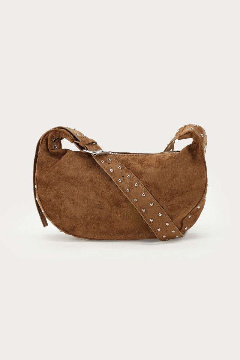 My Jewellery Bag crossbody suede studs camel wit MJ15315 My Jewellery Bag crossbody suede studs camel wit MJ15315