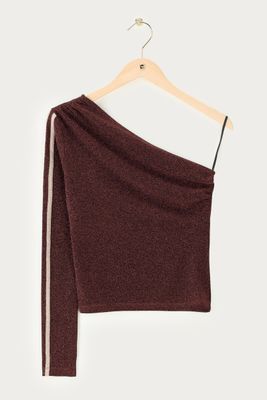 My Jewellery Lurex one shoulder top with contras Gold MJ14406