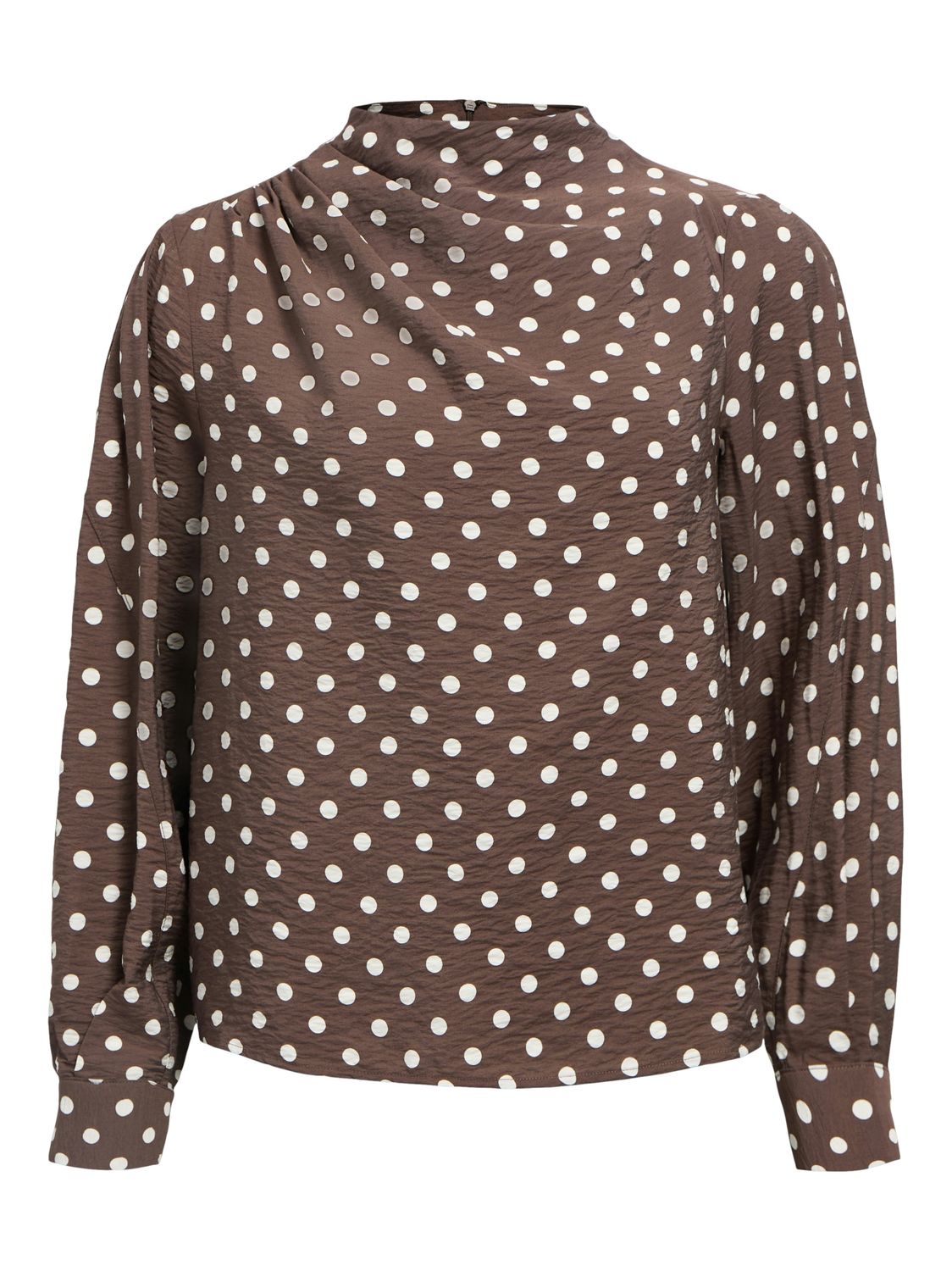 Object OBJHALI L/S RE HIGHNECK TOP 142 Seal Brown/White dot 23047943
