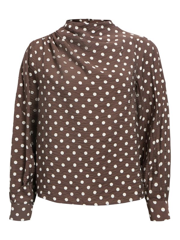 Object OBJHALI L/S RE HIGHNECK TOP 142 Seal Brown/White dot 23047943