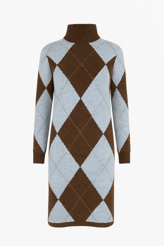 Nameless Jurk Ruit Blauw/bruin 7100