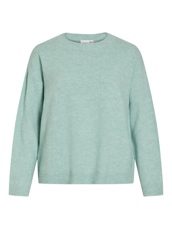 Vila VILIGA L/S O-NECK KNIT TOP - NOOS Blue Surf/MELANGE 14113016