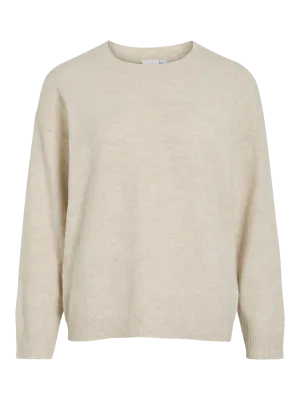 Vila VILIGA L/S O-NECK KNIT TOP - NOOS Birch/MELANGE 14113016 Vila VILIGA L/S O-NECK KNIT TOP - NOOS Birch/MELANGE 14113016