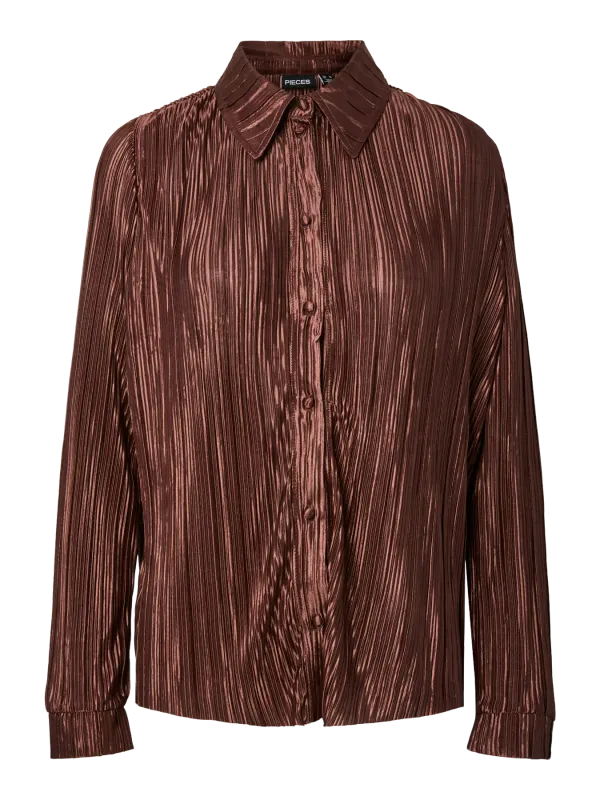 Pieces PCNORA LS SHIRT JRS Hot Fudge 17166528