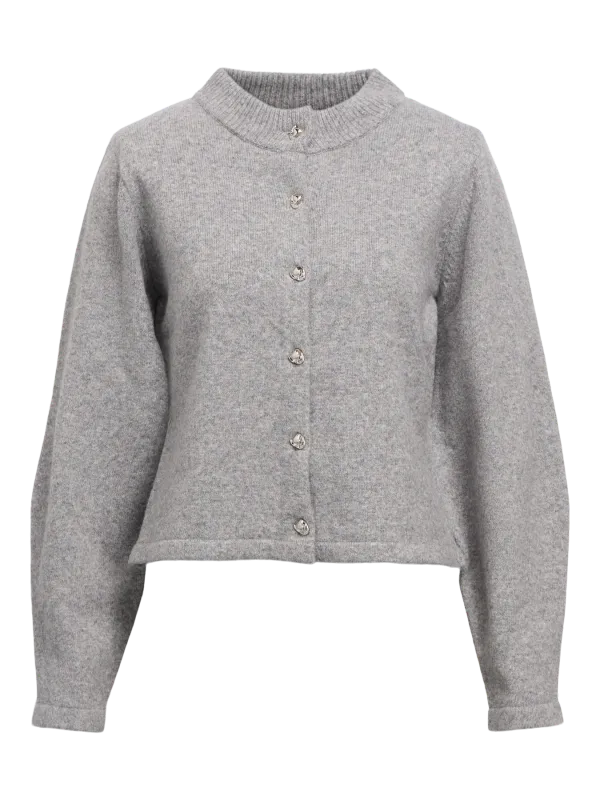 Object OBJZARI L/S RE KNIT CARDIGAN 142 Medium Grey Melange 23047917